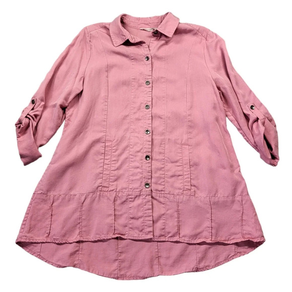 Soft Surroundings Island Breeze Button-up Lagenlook Tunic Top - Picture 1 of 13